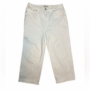 Madewell White Wide Leg Cropped Jeans